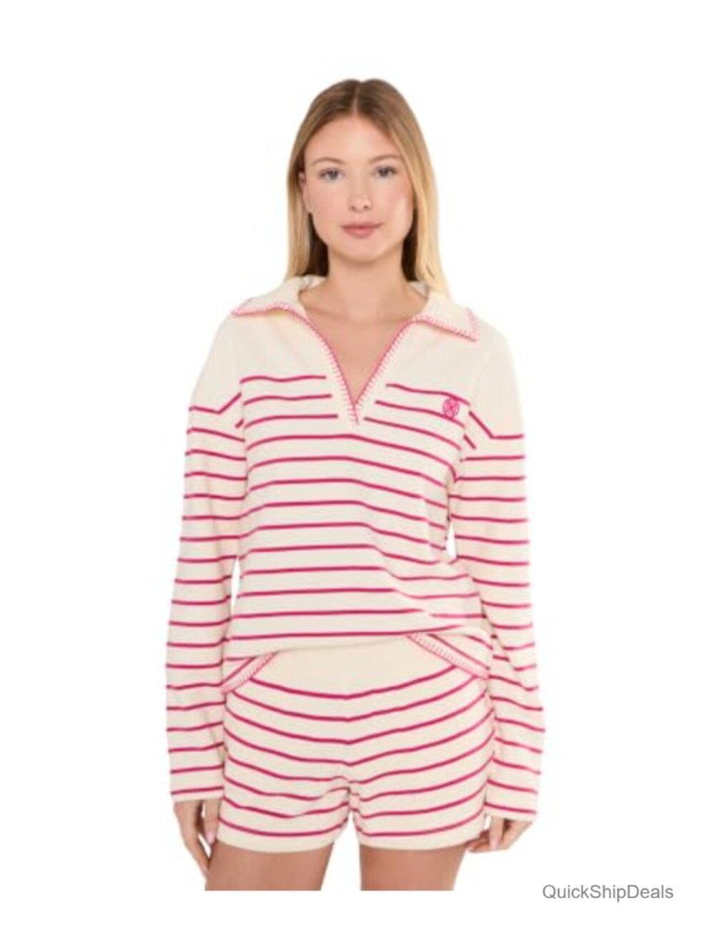 Lilly Pulitzer Corvaya Terry Pullover Blanket Stitch Embroidered Logo